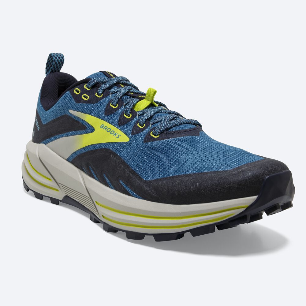 Brooks Cascadia 16 παπουτσια trail running ανδρικα μπλε/σκουρο μπλε/ανοιχτο πρασινο | GR602578