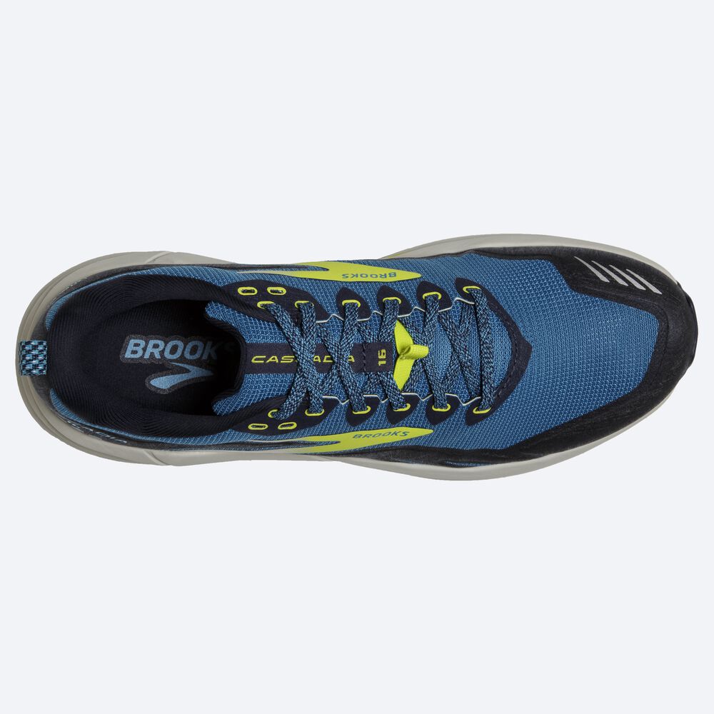 Brooks Cascadia 16 παπουτσια trail running ανδρικα μπλε/σκουρο μπλε/ανοιχτο πρασινο | GR602578