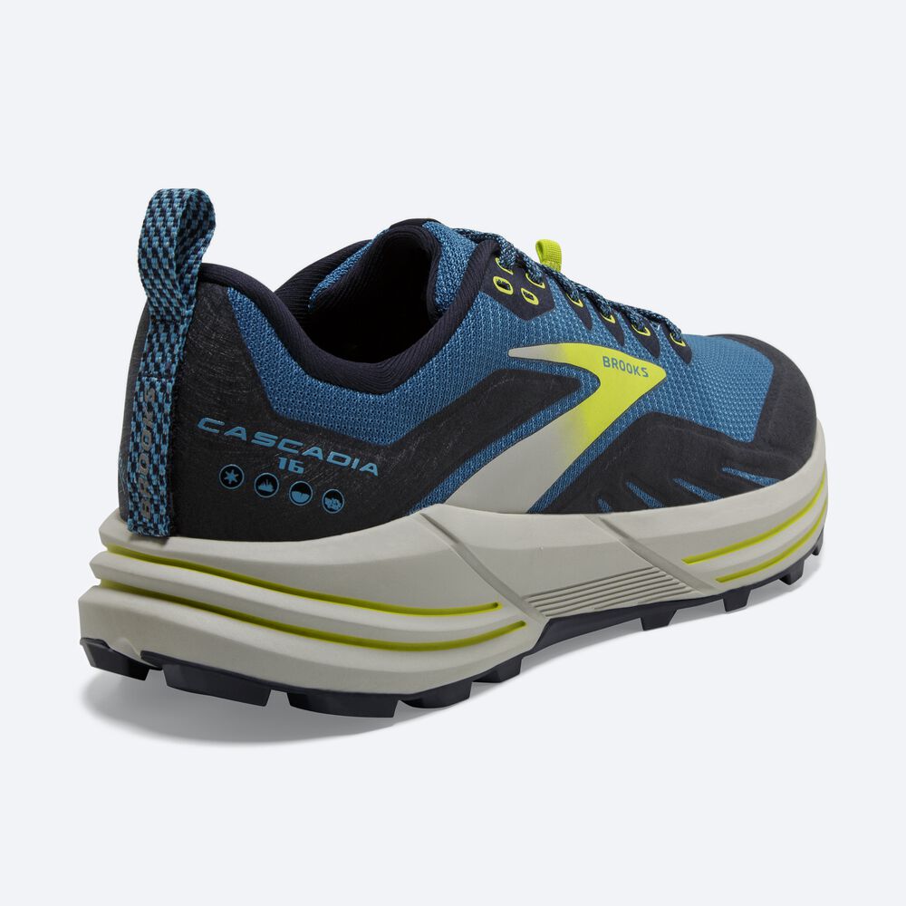 Brooks Cascadia 16 παπουτσια trail running ανδρικα μπλε/σκουρο μπλε/ανοιχτο πρασινο | GR602578