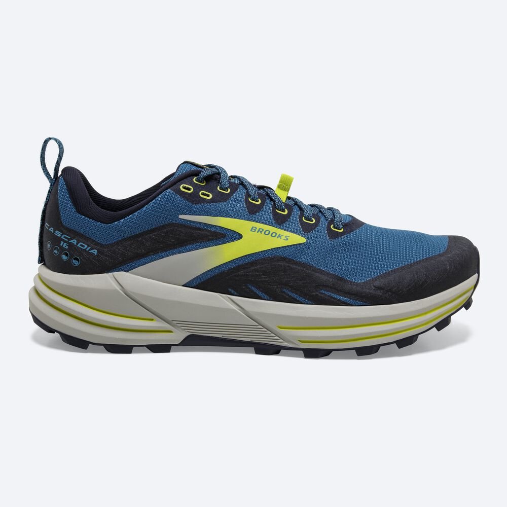 Brooks Cascadia 16 παπουτσια trail running ανδρικα μπλε/σκουρο μπλε/ανοιχτο πρασινο | GR602578