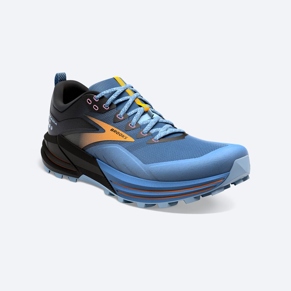 Brooks Cascadia 16 παπουτσια trail running γυναικεια μπλε/μαυρα/κίτρινα | GR680417