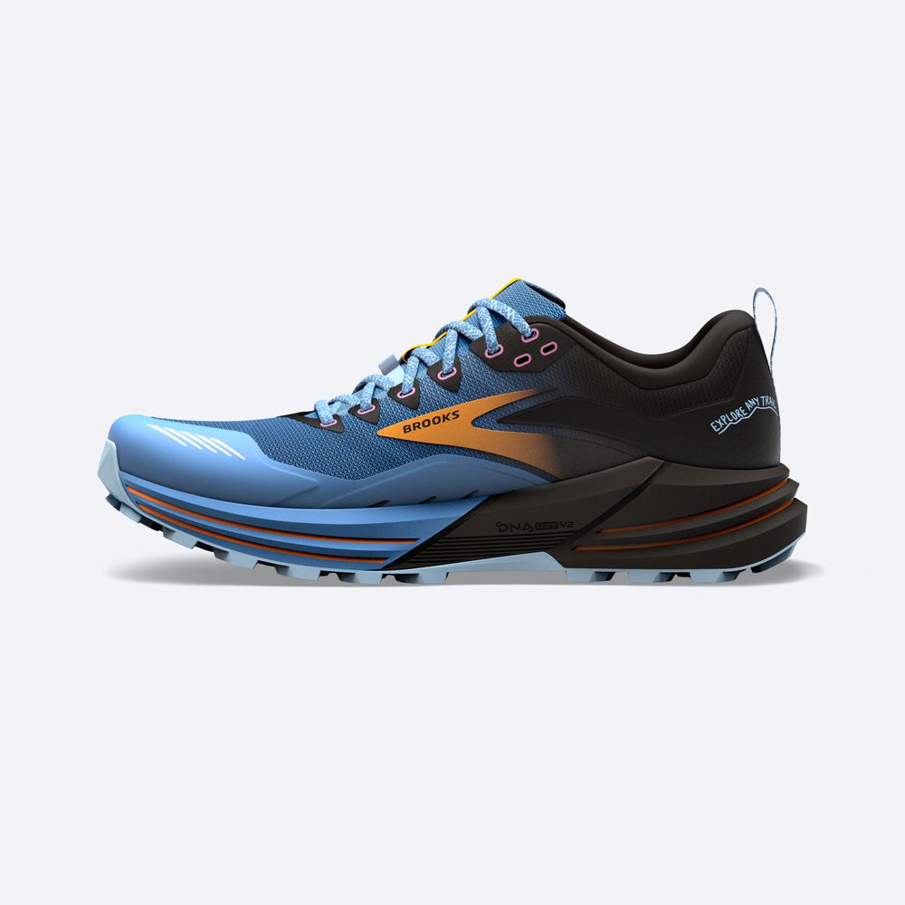 Brooks Cascadia 16 παπουτσια trail running γυναικεια μπλε/μαυρα/κίτρινα | GR680417