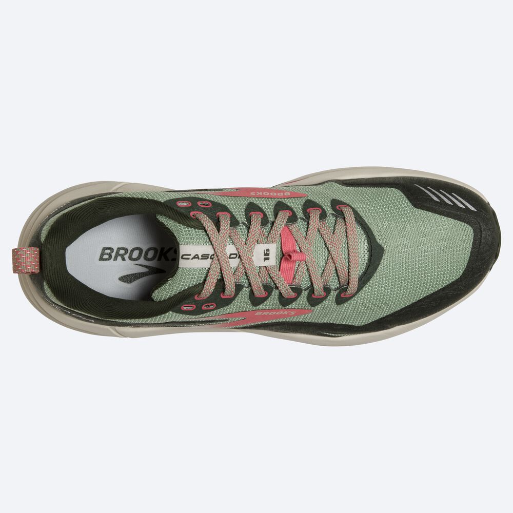 Brooks Cascadia 16 παπουτσια trail running γυναικεια πρασινο/κοραλι | GR841325