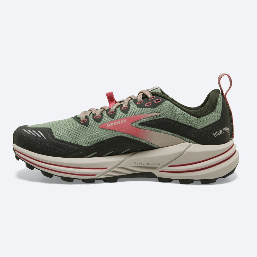 Brooks Cascadia 16 παπουτσια trail running γυναικεια πρασινο/κοραλι | GR841325