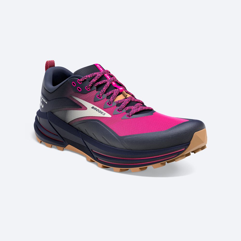 Brooks Cascadia 16 παπουτσια trail running γυναικεια σκουρο μπλε/ροζ | GR852613