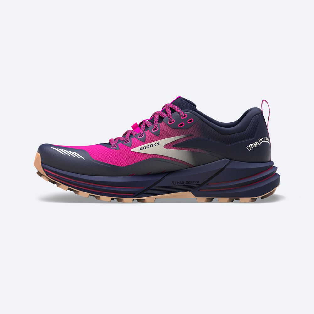 Brooks Cascadia 16 παπουτσια trail running γυναικεια σκουρο μπλε/ροζ | GR852613