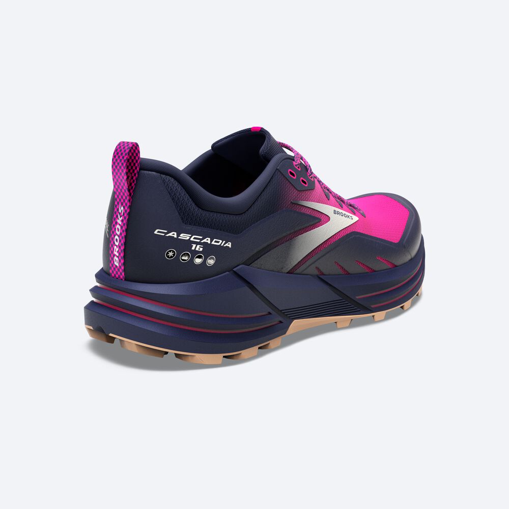 Brooks Cascadia 16 παπουτσια trail running γυναικεια σκουρο μπλε/ροζ | GR852613