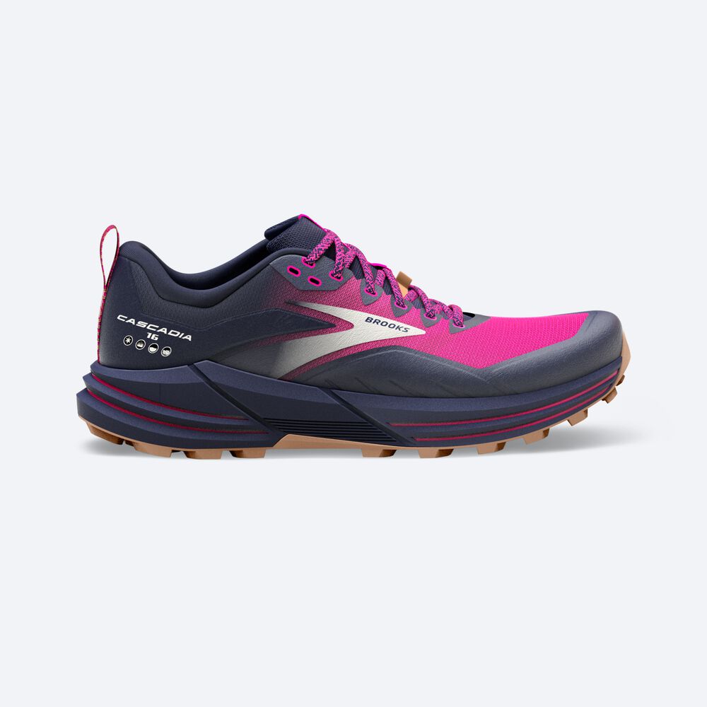 Brooks Cascadia 16 παπουτσια trail running γυναικεια σκουρο μπλε/ροζ | GR852613