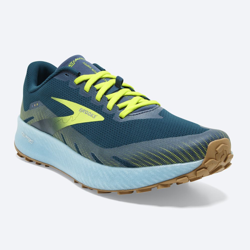 Brooks Catamount παπουτσια trail running ανδρικα μπλε/ανοιχτο πρασινο | GR496708