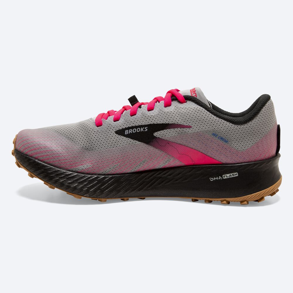 Brooks Catamount παπουτσια trail running γυναικεια γκρι/ροζ/μαυρα | GR506123