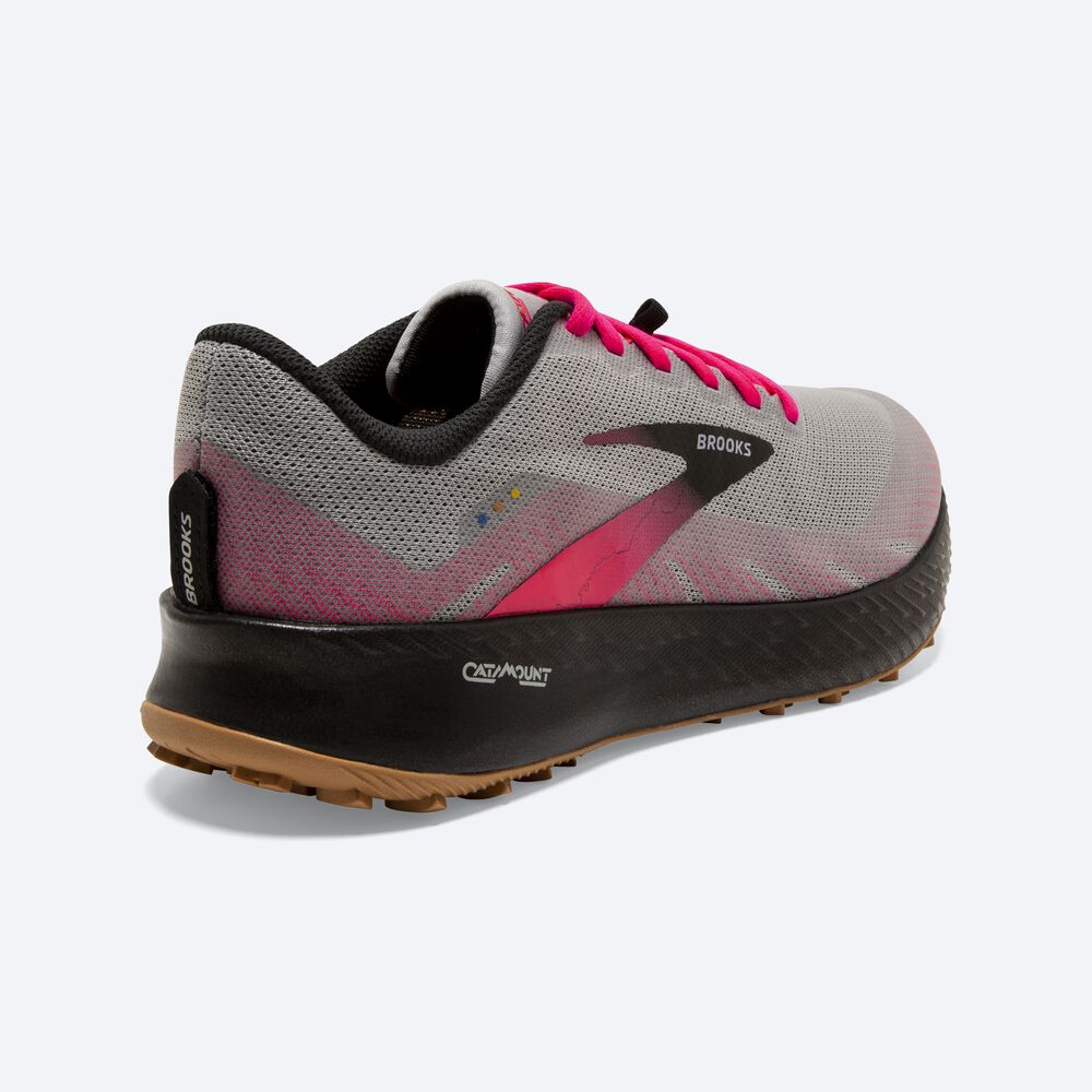 Brooks Catamount παπουτσια trail running γυναικεια γκρι/ροζ/μαυρα | GR506123