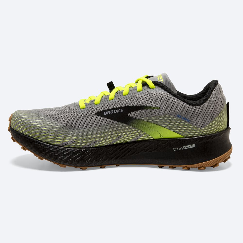 Brooks Catamount παπουτσια trail running ανδρικα γκρι/μαυρα | GR789062