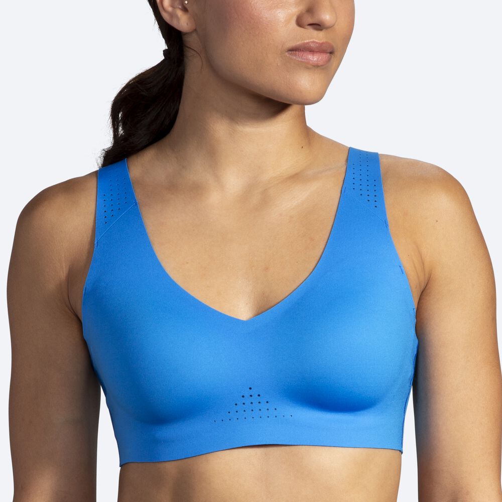 Brooks Dare V Neck Run Bra αθλητικα σουτιεν γυναικεια μπλε | GR193586