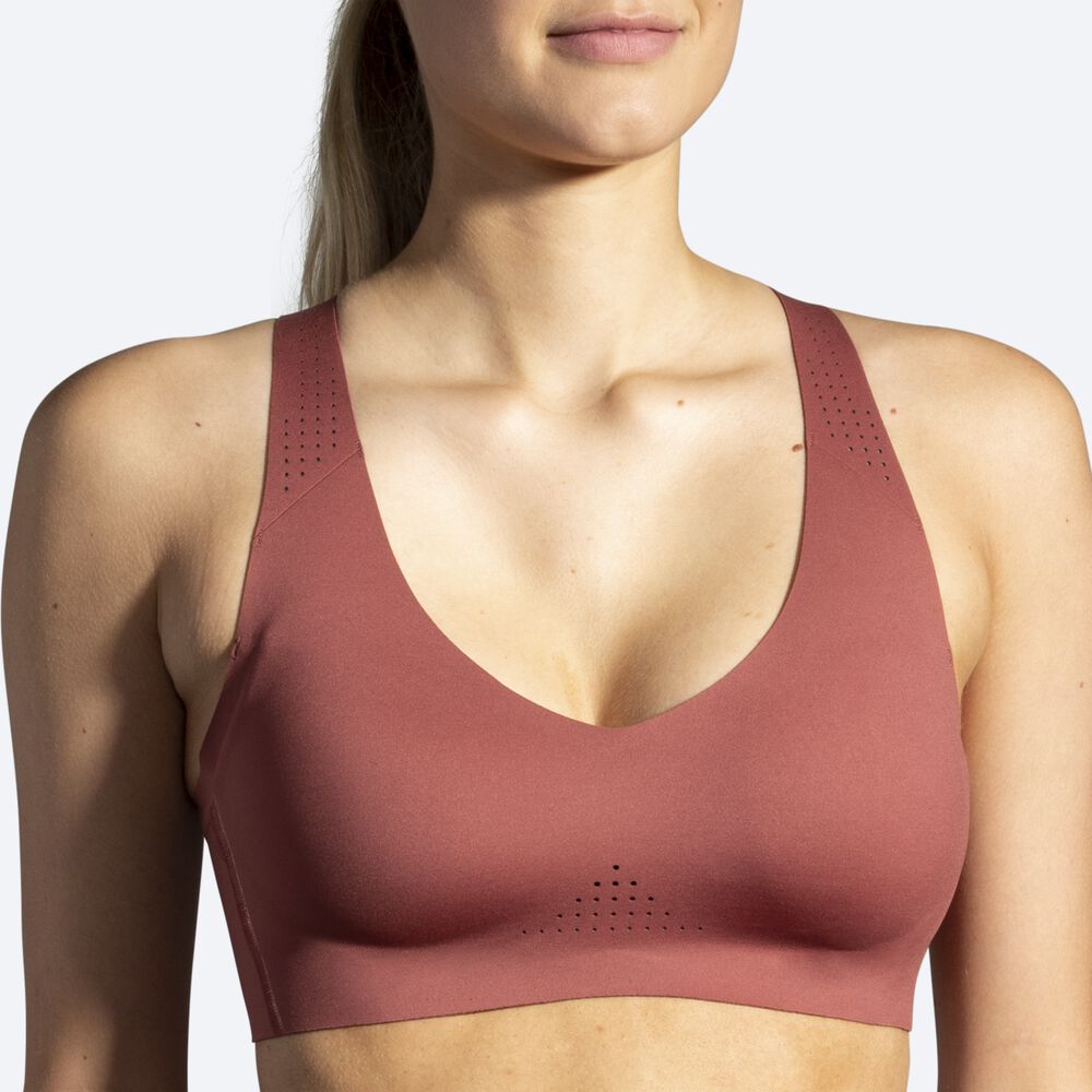 Brooks Dare V Neck Run Bra αθλητικα σουτιεν γυναικεια / ροζ | GR278963