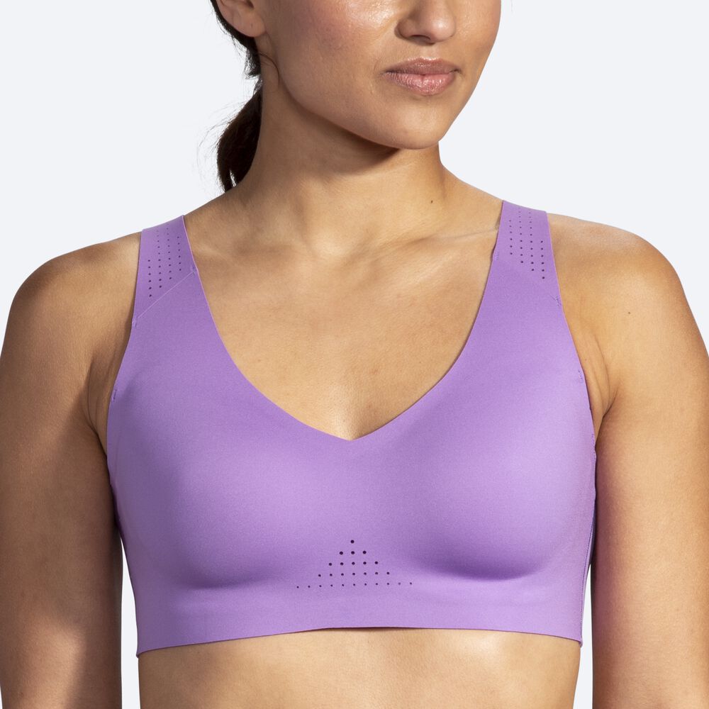 Brooks Dare V Neck Run Bra αθλητικα σουτιεν γυναικεια μωβ | GR324871