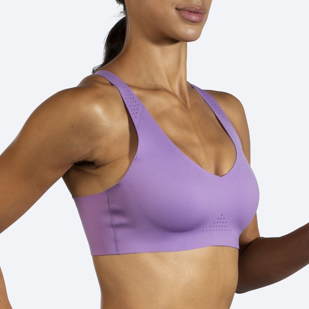 Brooks Dare V Neck Run Bra αθλητικα σουτιεν γυναικεια μωβ | GR324871