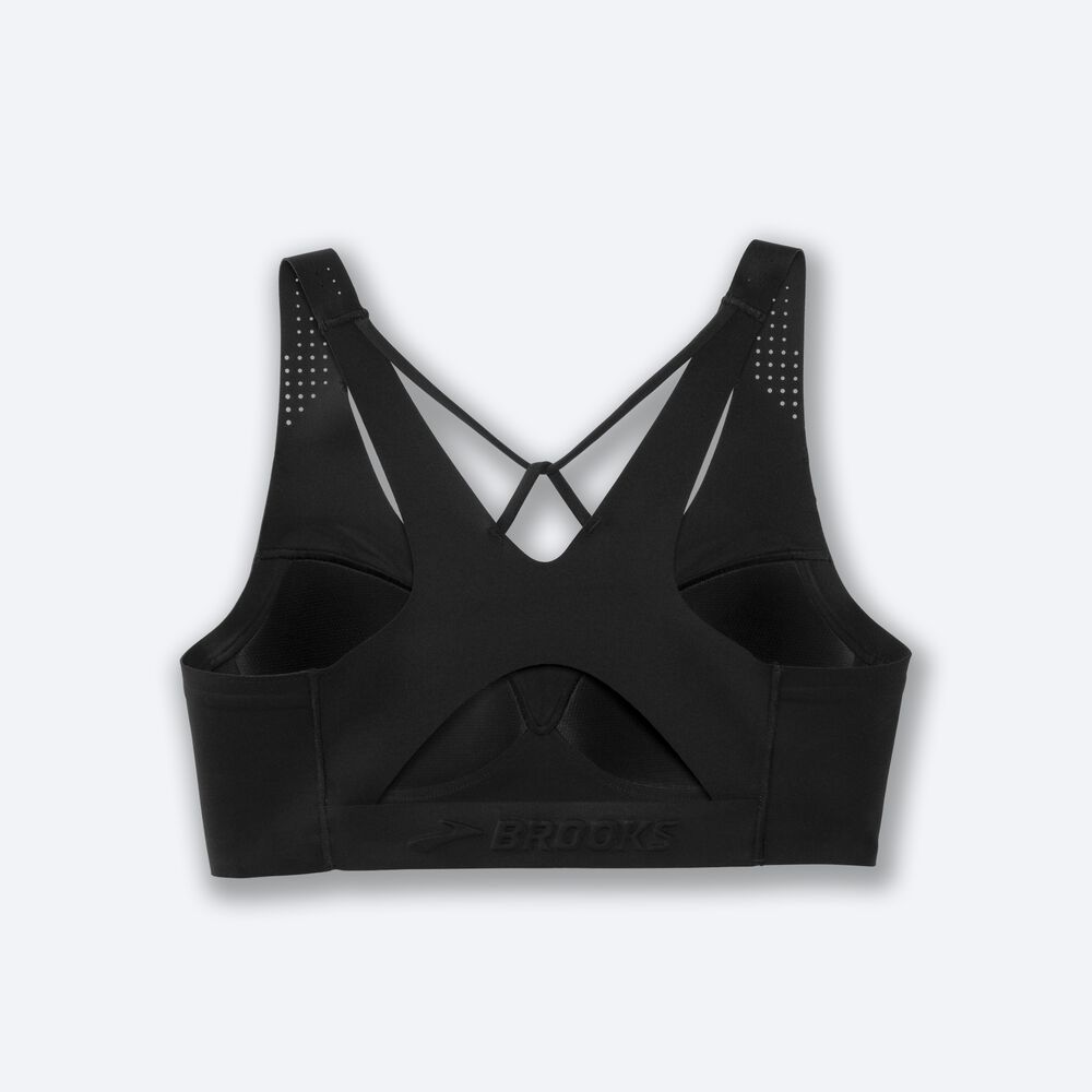 Brooks Dare V Neck Run Bra αθλητικα σουτιεν γυναικεια μαυρα | GR704892