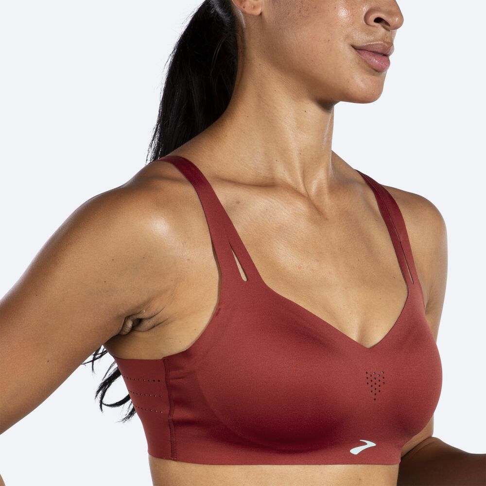 Brooks Dare strappy Run Bra αθλητικα σουτιεν γυναικεια χαλκός/μπλε | GR396782