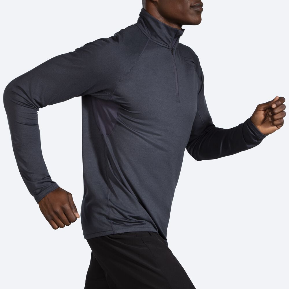 Brooks Dash 1/2 Zip μπουφαν ανδρικα βαθυ γκρι | GR082594