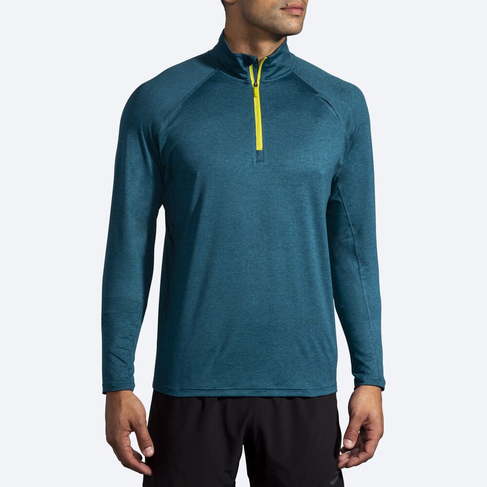 Brooks Dash 1/2 Zip μπουφαν ανδρικα βαθυ πρασινο | GR934058