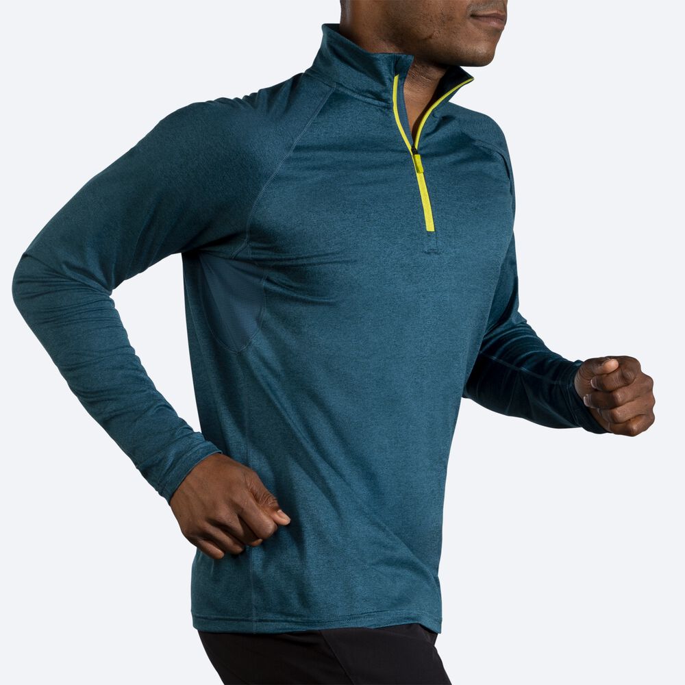 Brooks Dash 1/2 Zip μπουφαν ανδρικα βαθυ πρασινο | GR934058