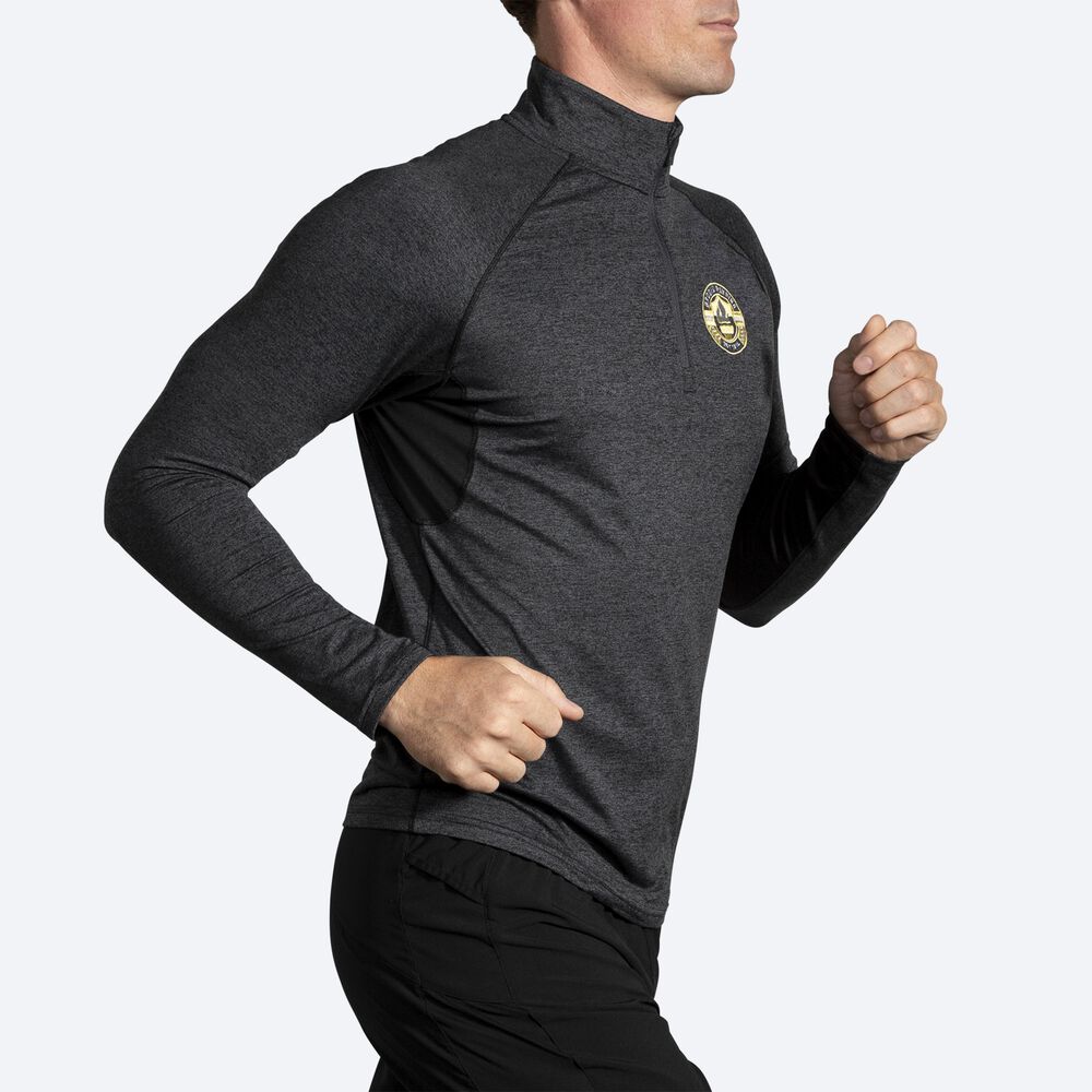 Brooks Dash 1/2 Zip μπουφαν ανδρικα γκρι | GR528364