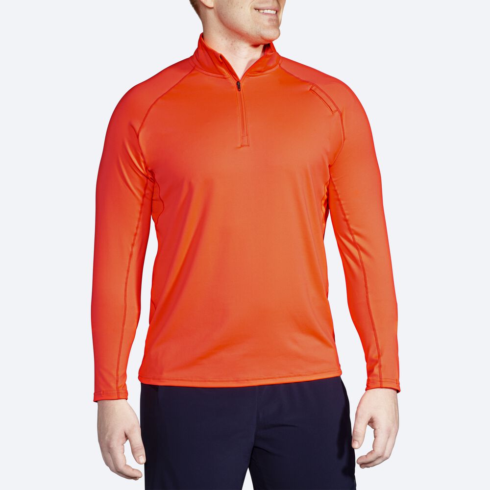 Brooks Dash 1/2 Zip μπουφαν ανδρικα πορτοκαλι | GR578306