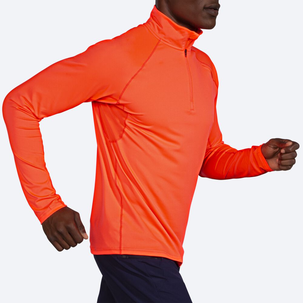 Brooks Dash 1/2 Zip μπουφαν ανδρικα πορτοκαλι | GR578306