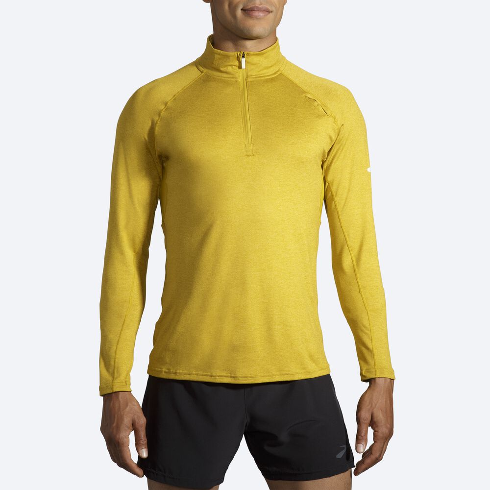 Brooks Dash 1/2 Zip μπουφαν ανδρικα χρυσο χρωμα | GR315928