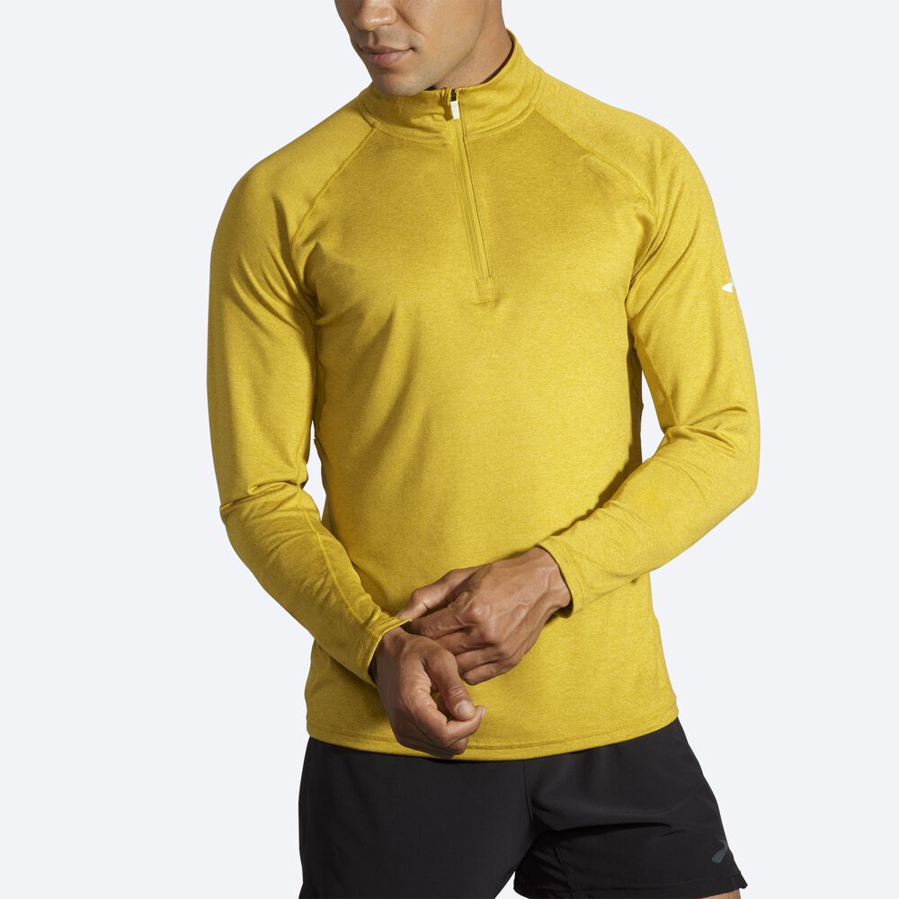 Brooks Dash 1/2 Zip μπουφαν ανδρικα χρυσο χρωμα | GR315928