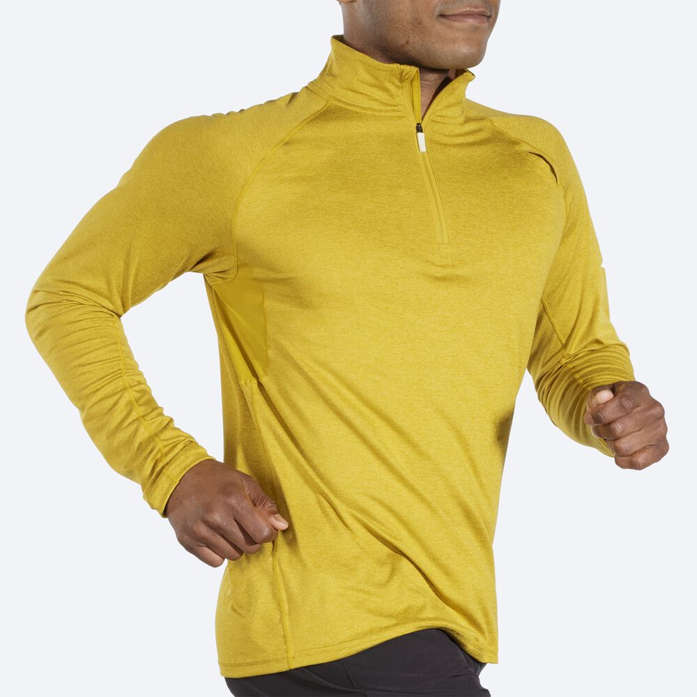 Brooks Dash 1/2 Zip μπουφαν ανδρικα χρυσο χρωμα | GR315928