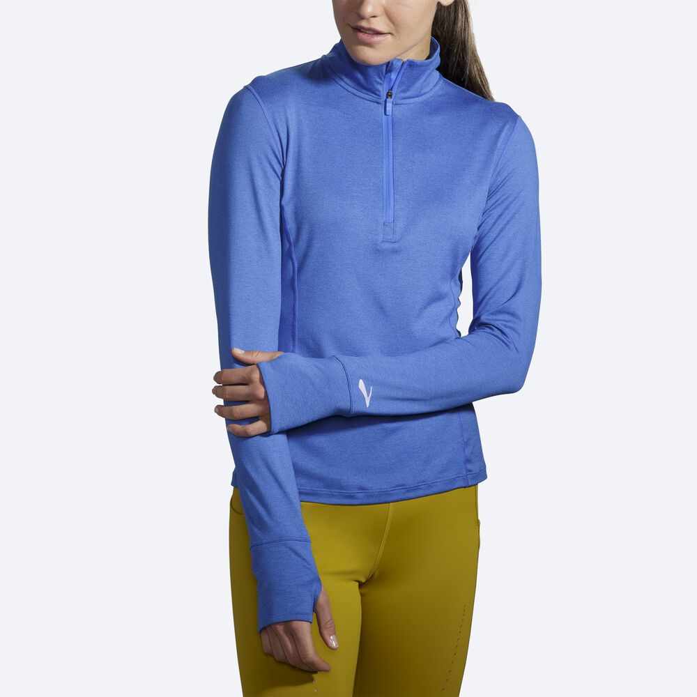 Brooks Dash 1/2 Zip μπουφαν γυναικεια μπλε | GR347685