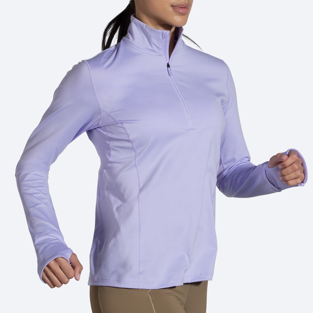 Brooks Dash 1/2 Zip μπουφαν γυναικεια μωβ γκρι | GR819273