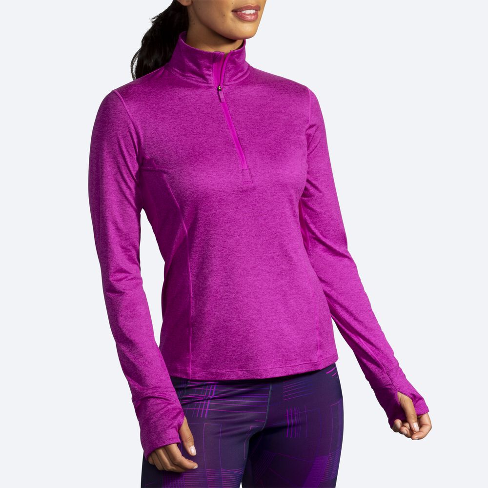 Brooks Dash 1/2 Zip μπουφαν γυναικεια ροζ | GR216084