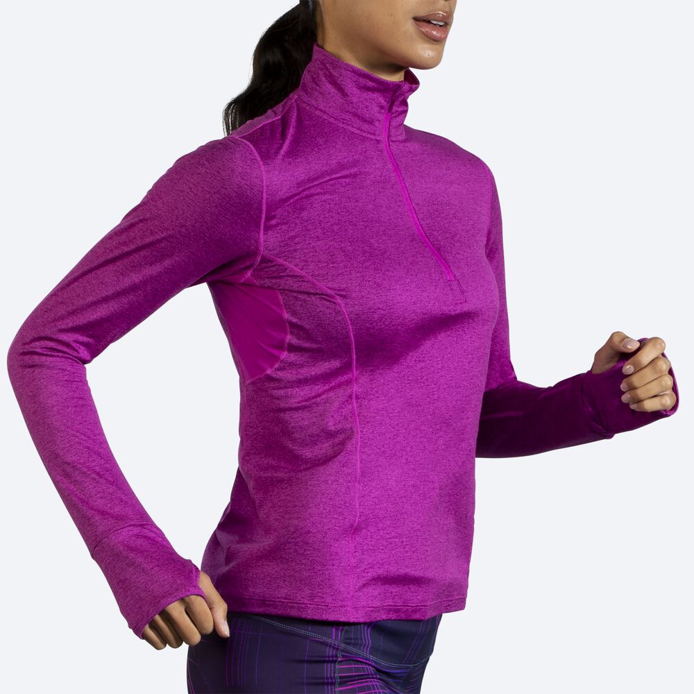 Brooks Dash 1/2 Zip μπουφαν γυναικεια ροζ | GR216084