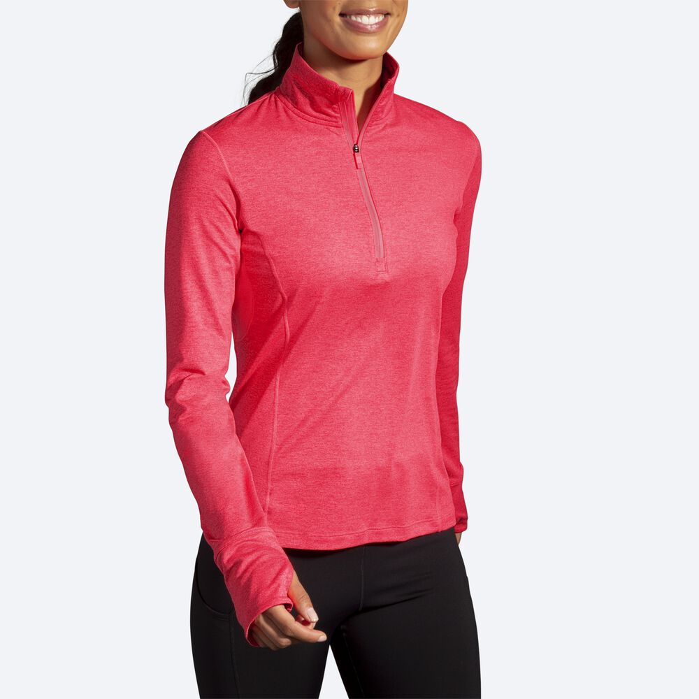 Brooks Dash 1/2 Zip μπουφαν γυναικεια ροζ | GR562107