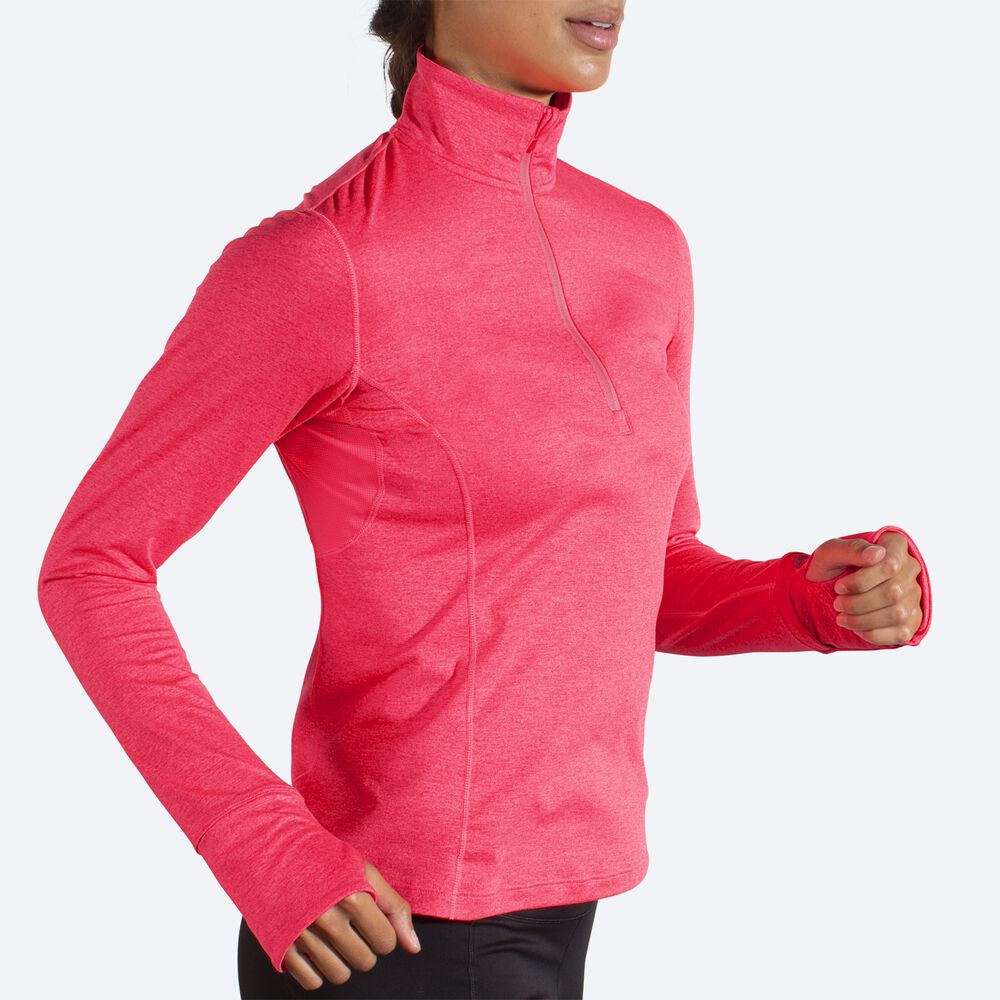 Brooks Dash 1/2 Zip μπουφαν γυναικεια ροζ | GR562107