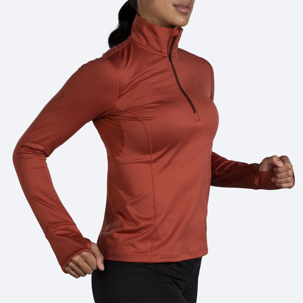 Brooks Dash 1/2 Zip μπουφαν γυναικεια χαλκός | GR736142