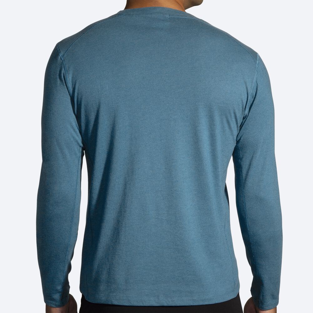 Brooks Distance Long Sleeve 2.0 μπλουζακια ανδρικα μπλε/ριγε | GR167289