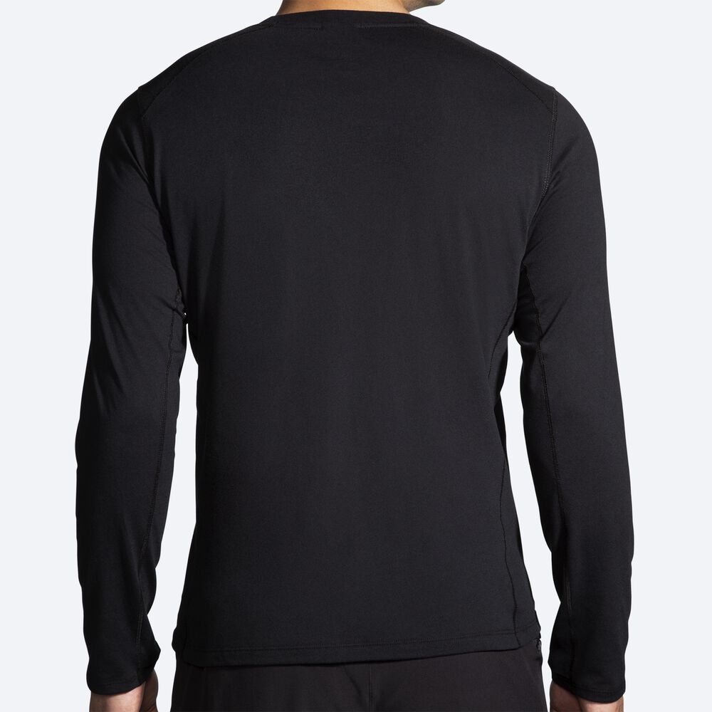 Brooks Distance Long Sleeve 2.0 μπλουζακια ανδρικα μαυρα | GR371859