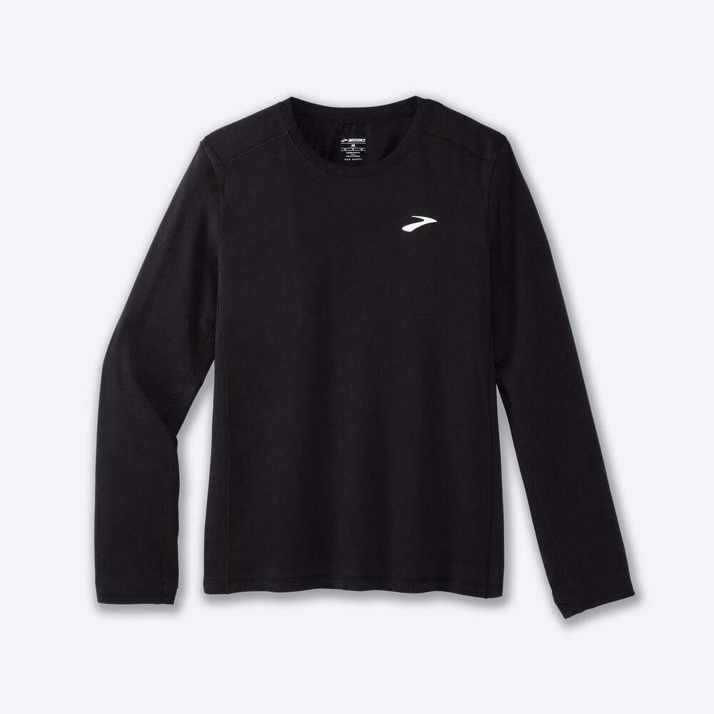 Brooks Distance Long Sleeve 2.0 μπλουζακια ανδρικα μαυρα | GR371859