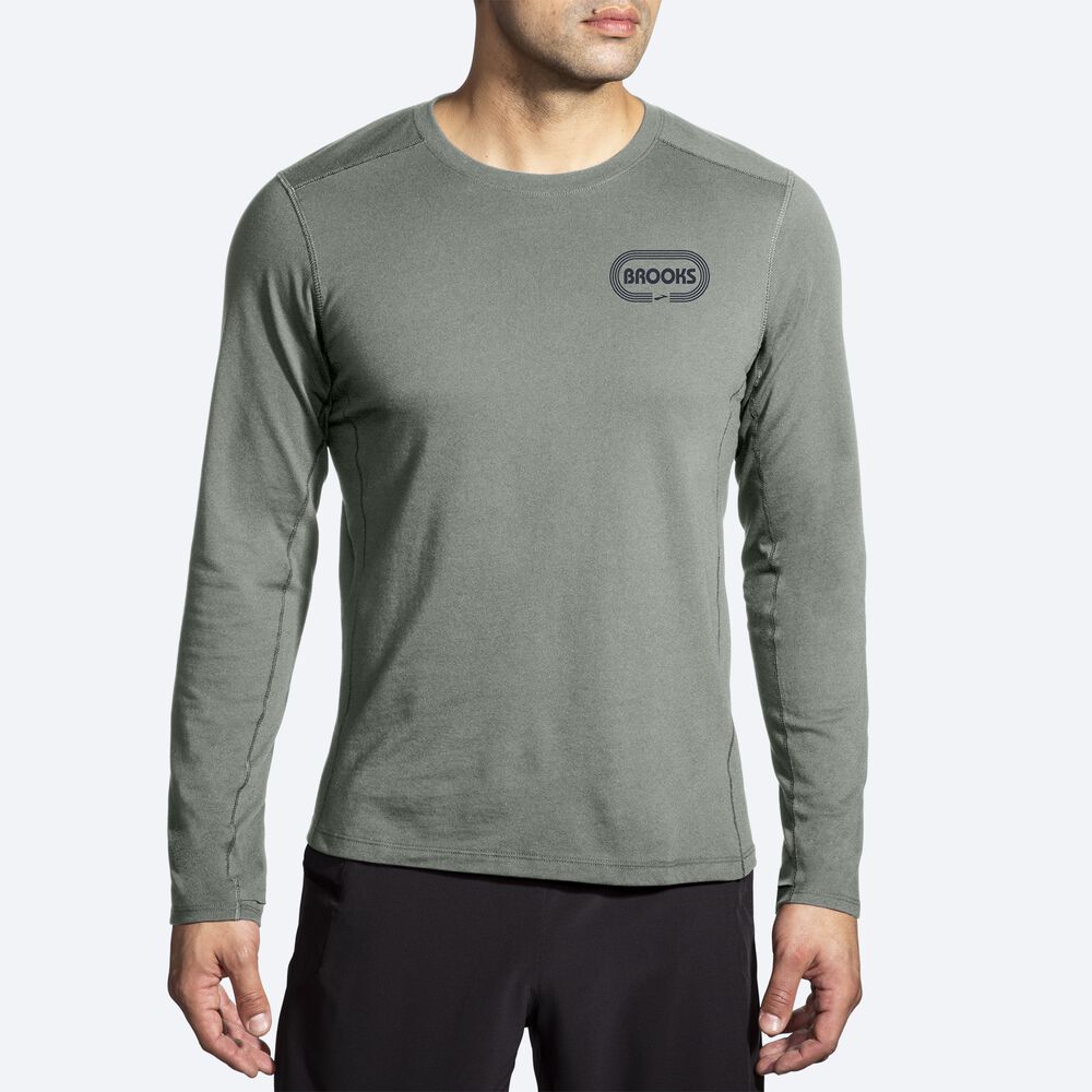 Brooks Distance Long Sleeve 2.0 μπλουζακια ανδρικα πρασινο | GR590874