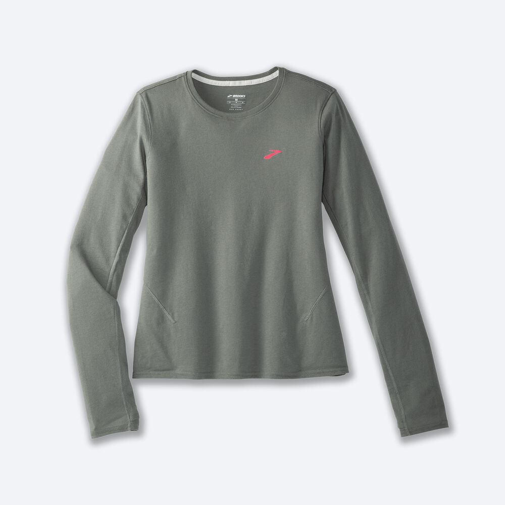 Brooks Distance Long Sleeve 2.0 μπλουζακια γυναικεια πρασινο | GR618375