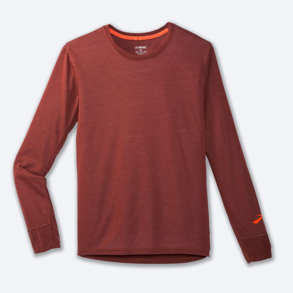 Brooks Distance Long Sleeve μπλουζακια ανδρικα χαλκός | GR360897