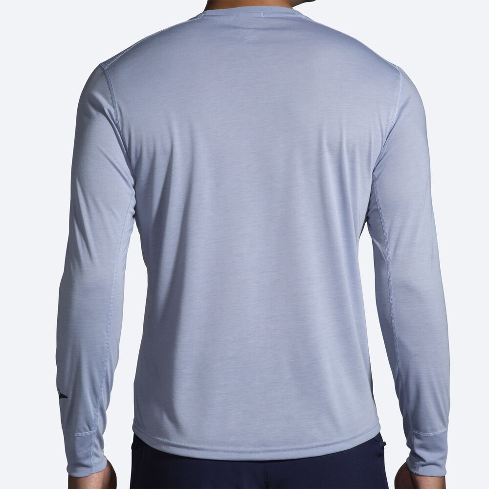 Brooks Distance Long Sleeve μπλουζακια ανδρικα μπλε | GR980245