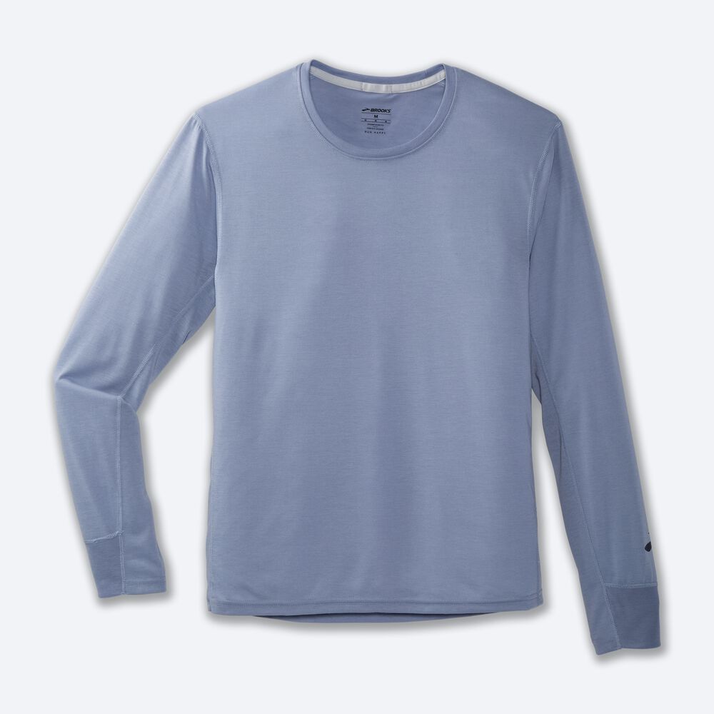 Brooks Distance Long Sleeve μπλουζακια ανδρικα μπλε | GR980245