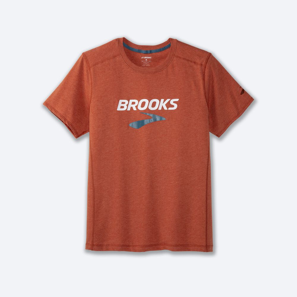 Brooks Distance Short Sleeve 2.0 μπλουζακια ανδρικα κοκκινα | GR049875