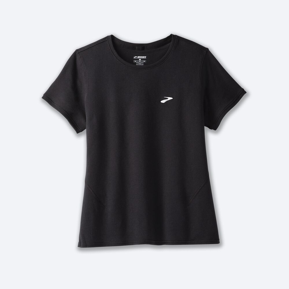 Brooks Distance Short Sleeve 2.0 μπλουζακια γυναικεια μαυρα | GR156324