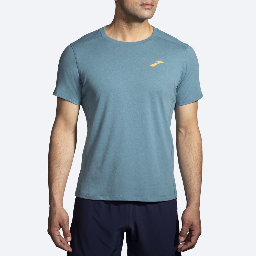 Brooks Distance Short Sleeve 2.0 μπλουζακια ανδρικα μπλε | GR205189