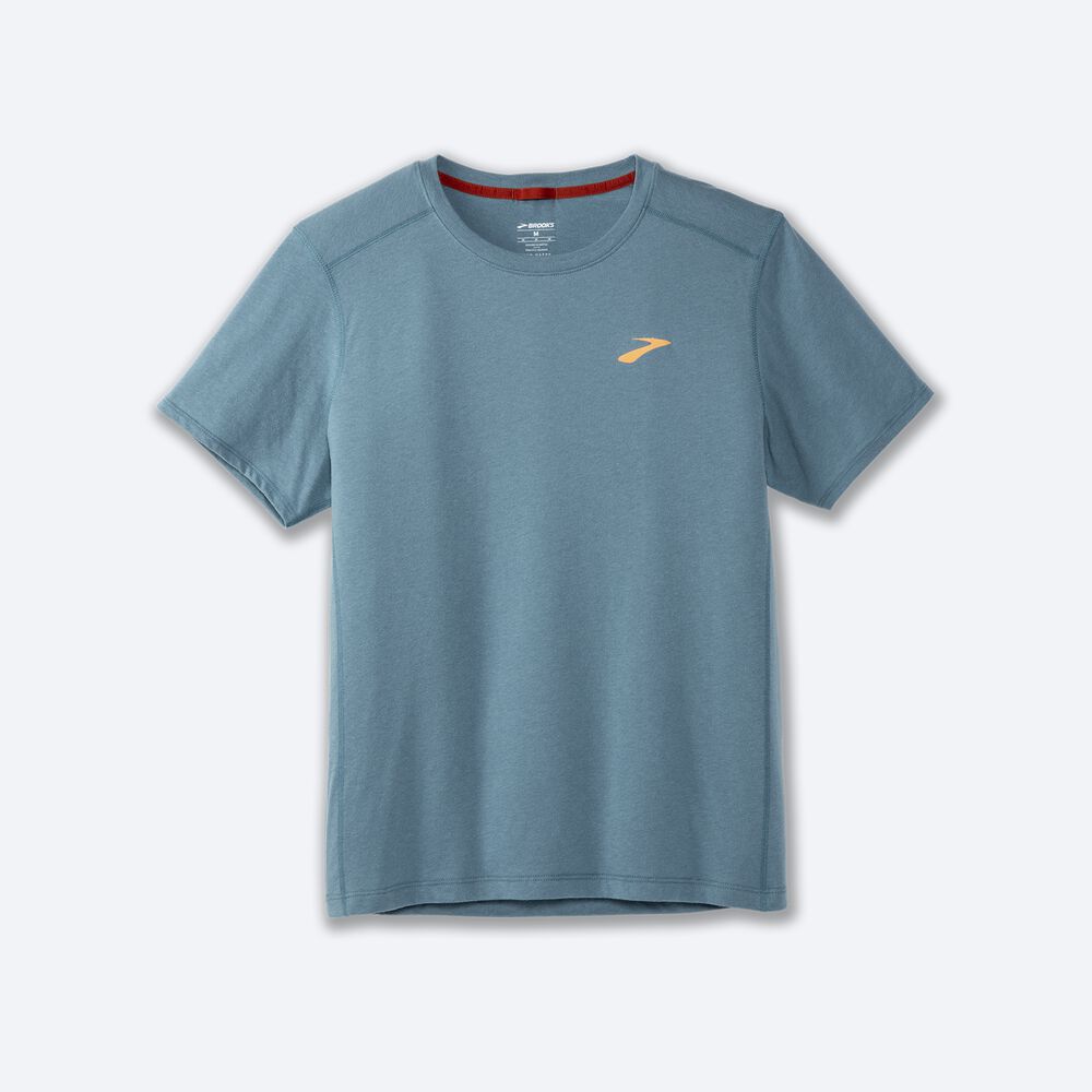 Brooks Distance Short Sleeve 2.0 μπλουζακια ανδρικα μπλε | GR205189